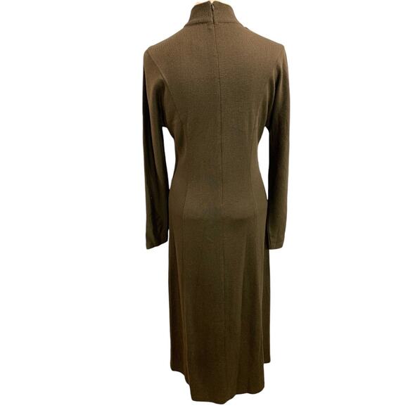 Small Nina Charles for Kasper ASL Wool Blend Sweater Dress 1990s Vintage - Picture 6 of 8